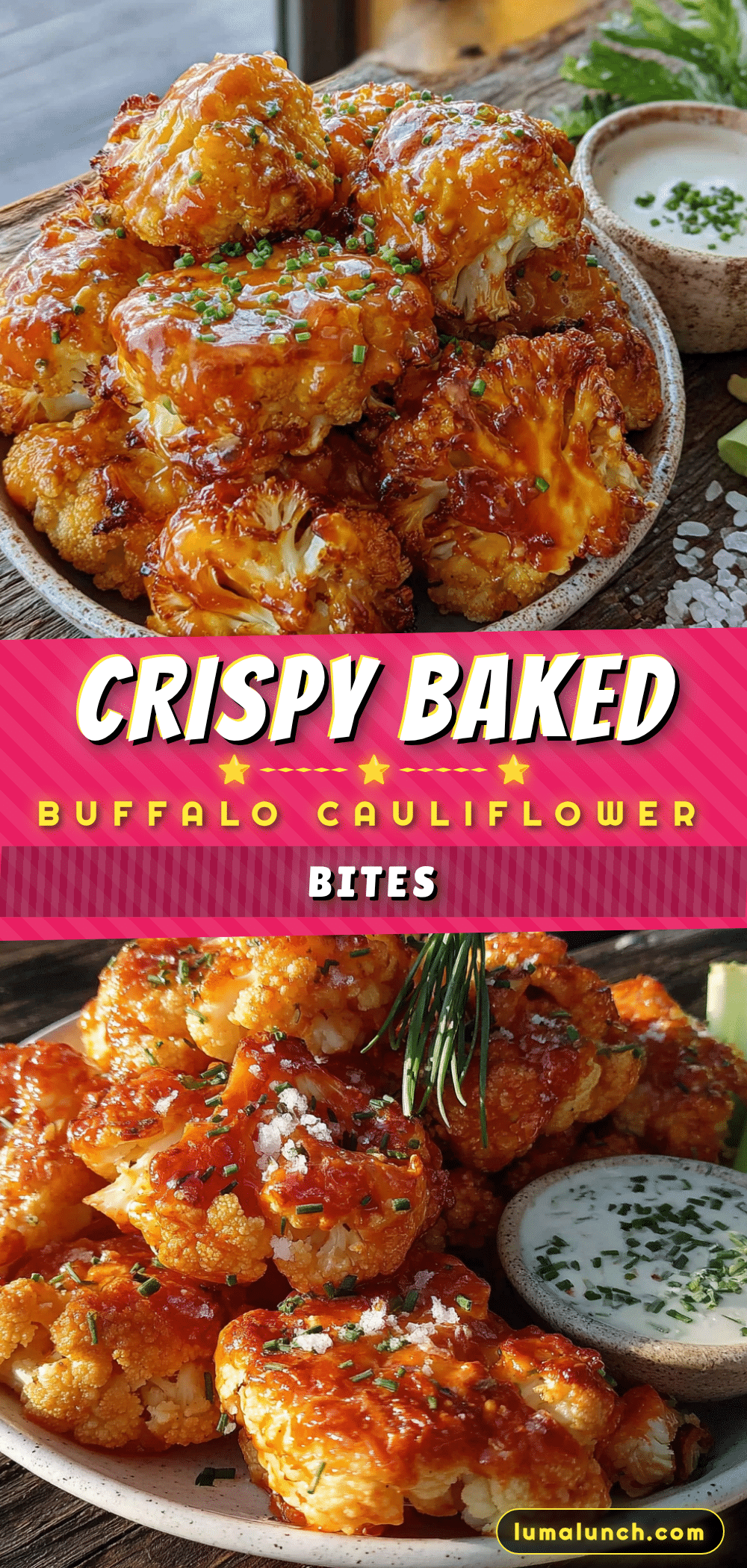 crispy baked buffalo cauliflower bites recipe