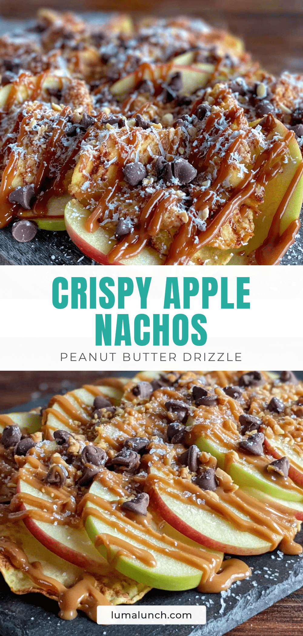 easy apple nachos with peanut butter drizzle recipe