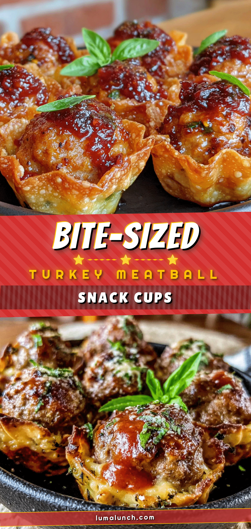 Easy Mini Turkey Meatball Cups with Marinara recipe