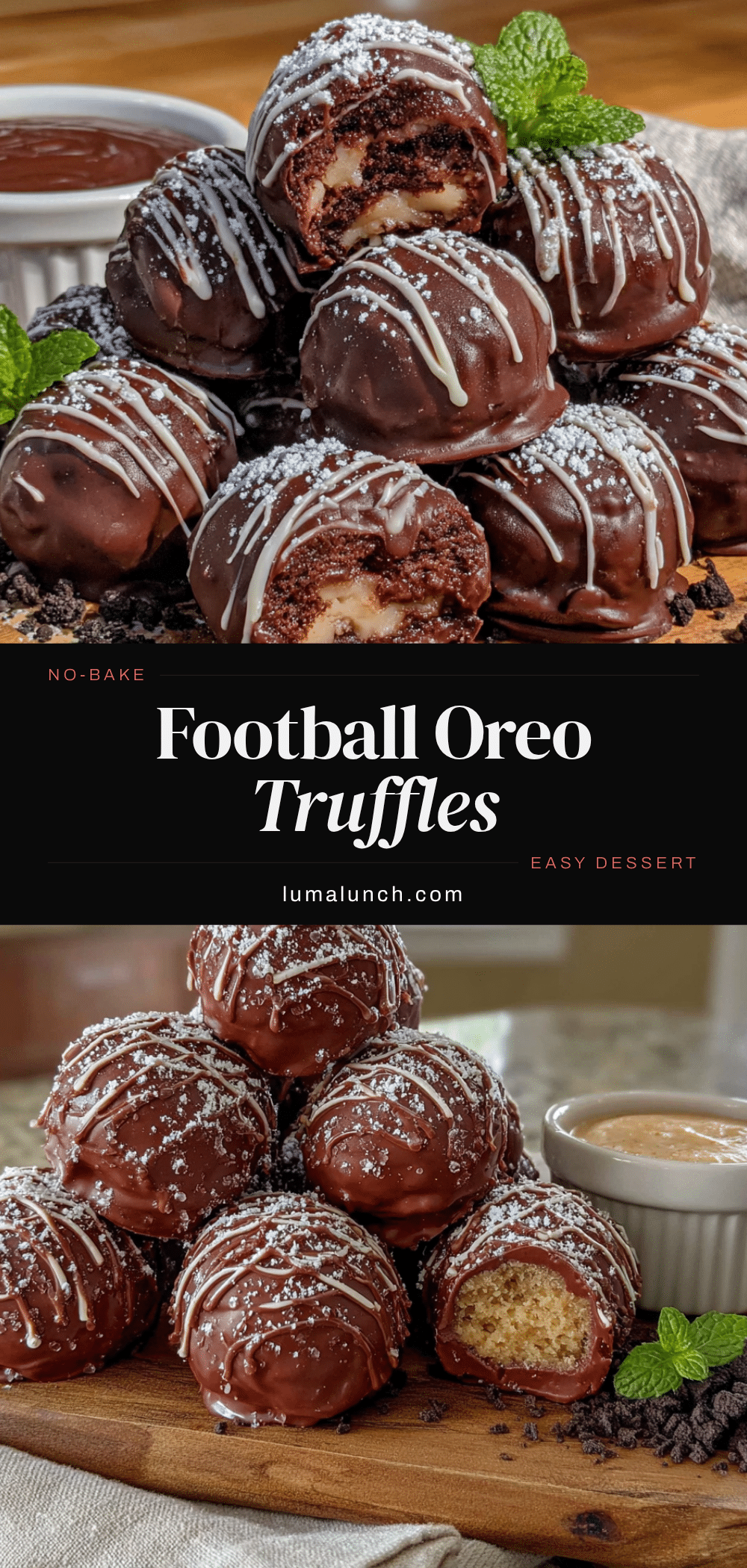 Easy No-Bake Football Oreo Truffles recipe