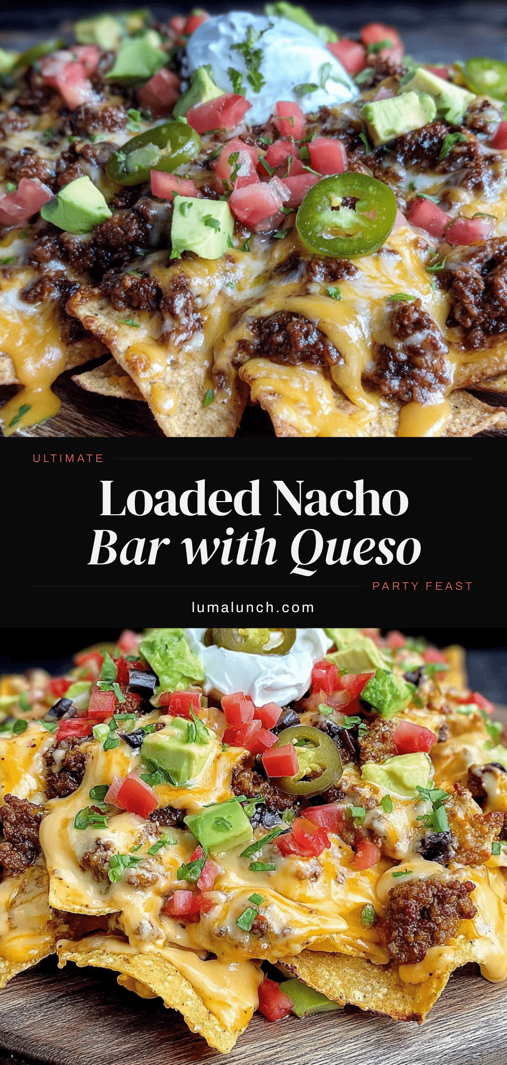 loaded nacho bar with ground beef and queso recipe