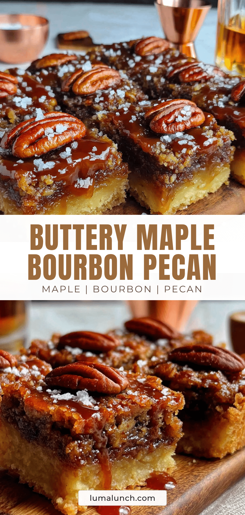 maple bourbon pecan pie bars recipe