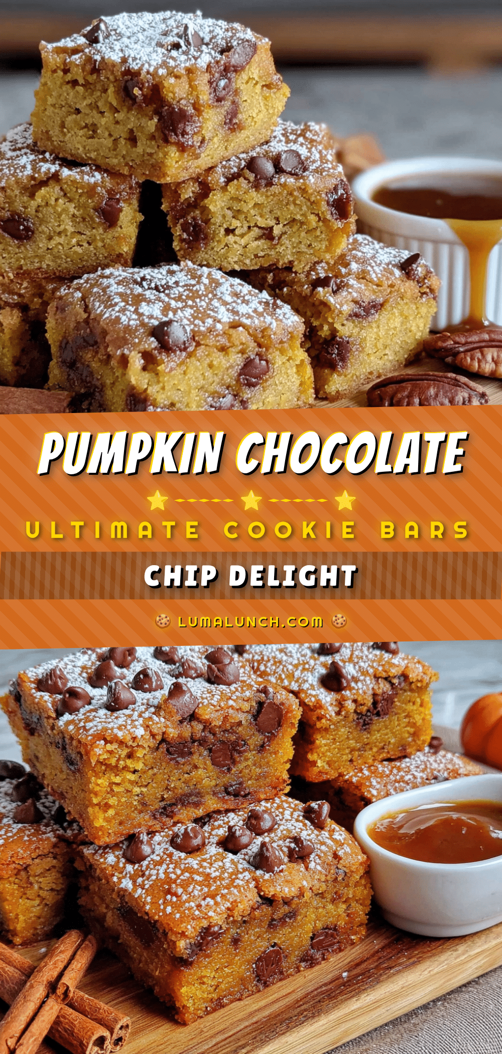 pumpkin chocolate chip cookie bars recipe