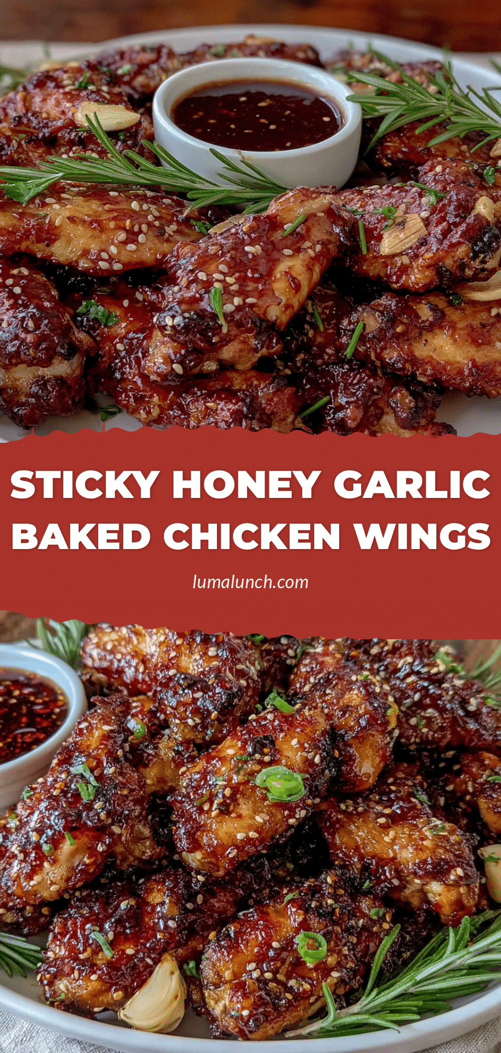 sticky honey garlic baked chicken wings recipe