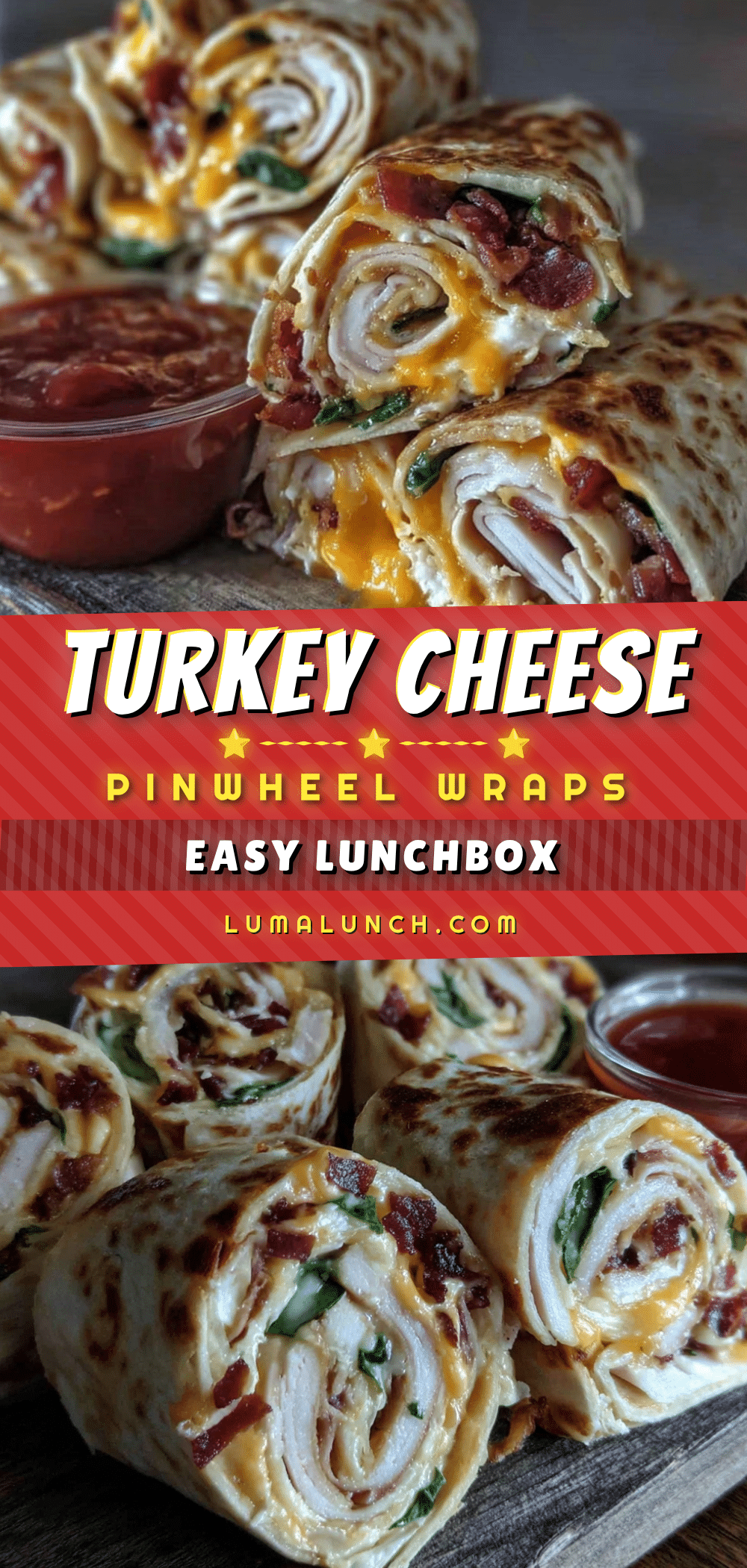 turkey and cheese pinwheel wraps recipe