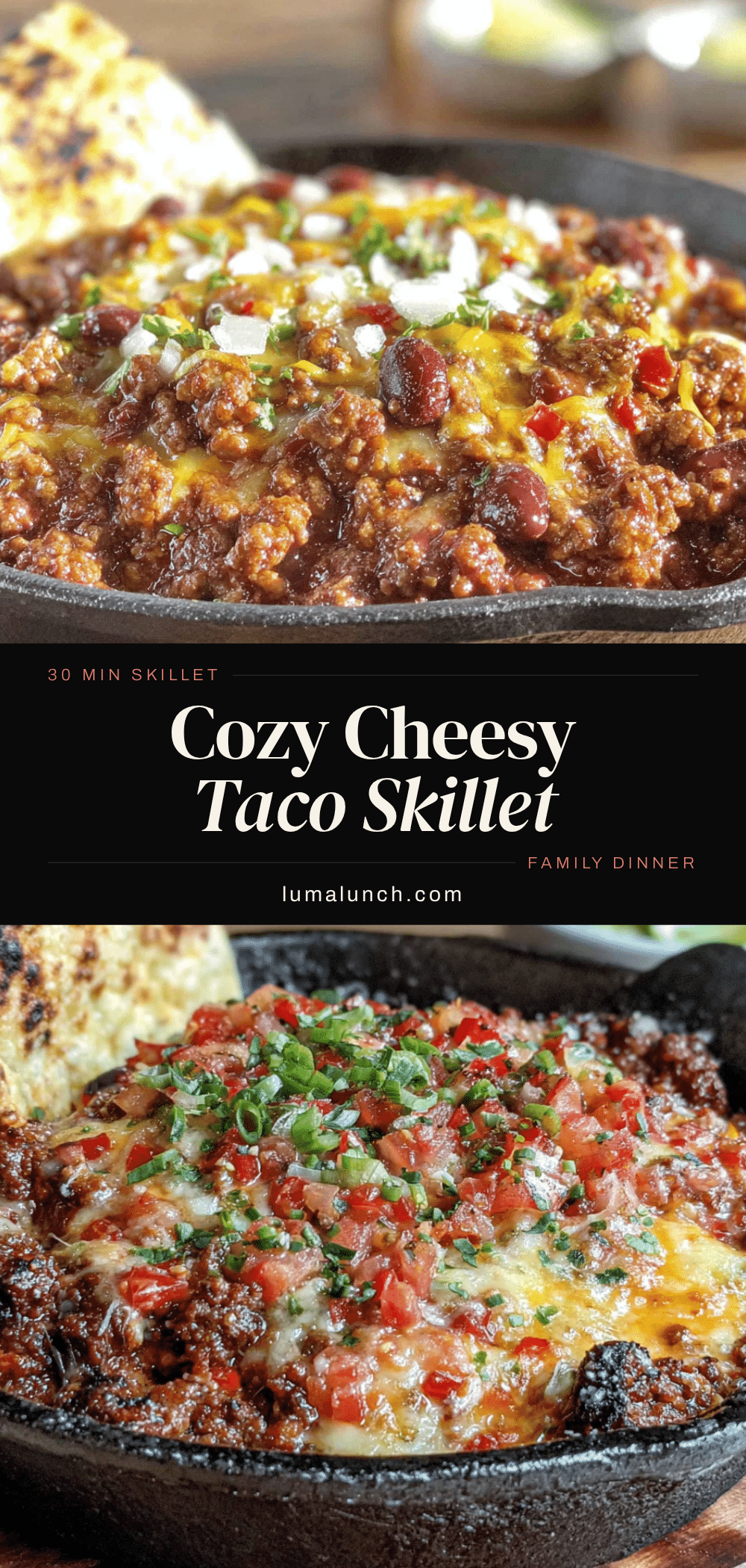 15-minute cheesy taco skillet recipe