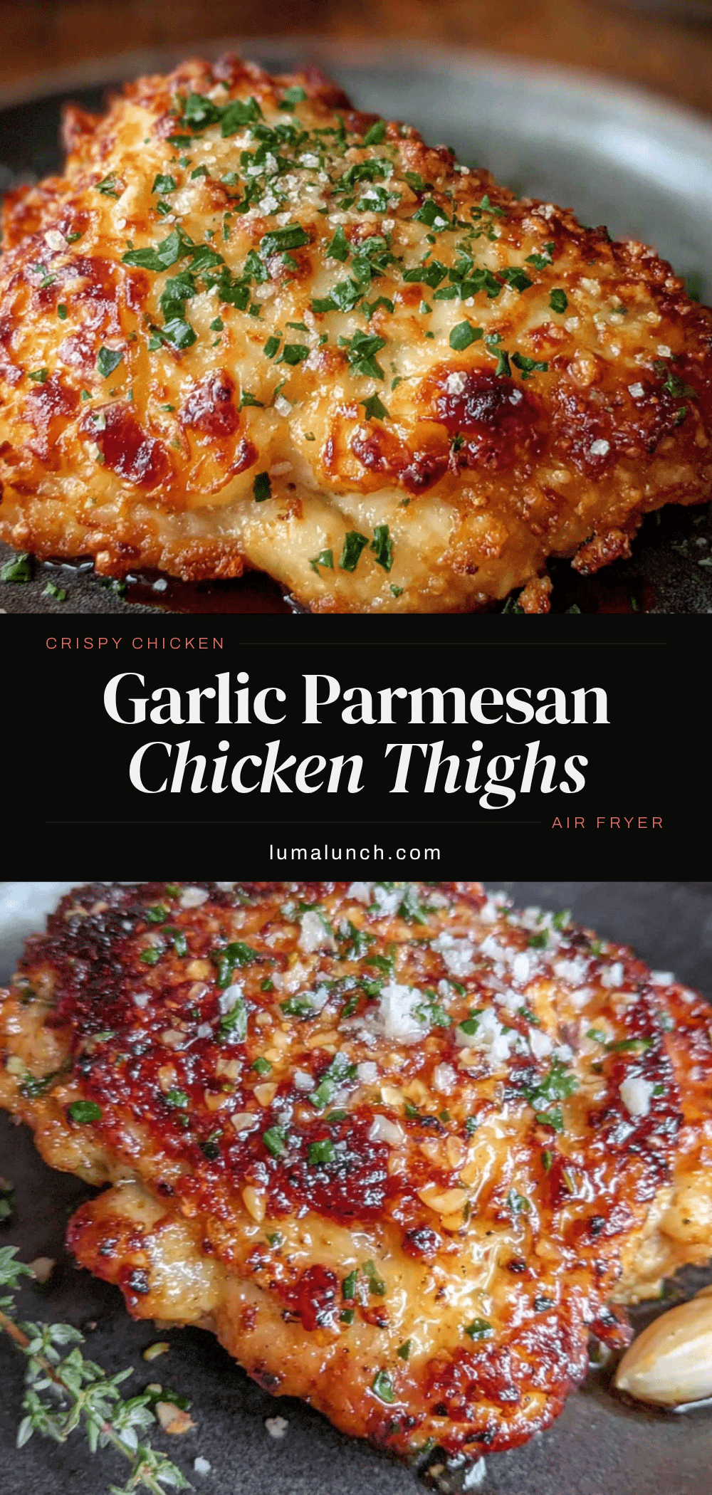 air fryer garlic parmesan chicken thighs recipe