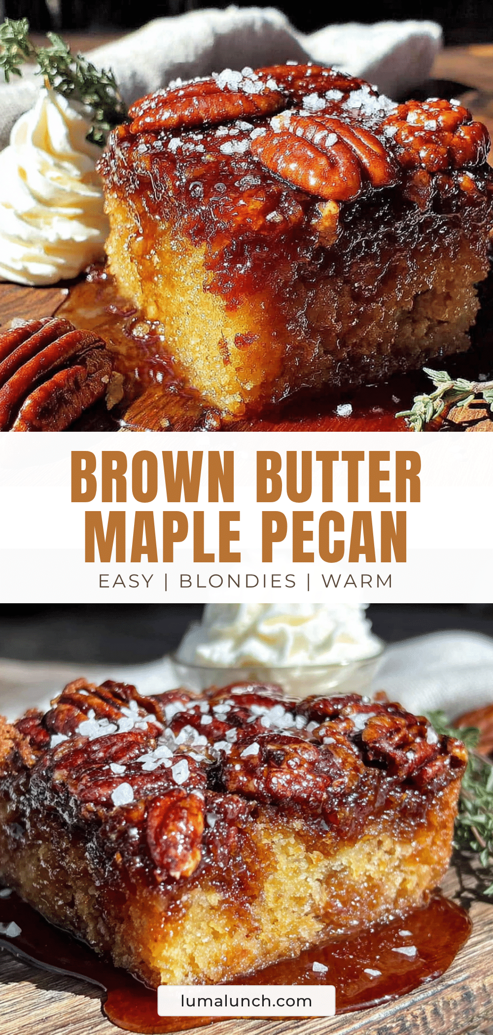 brown butter maple pecan blondies recipe