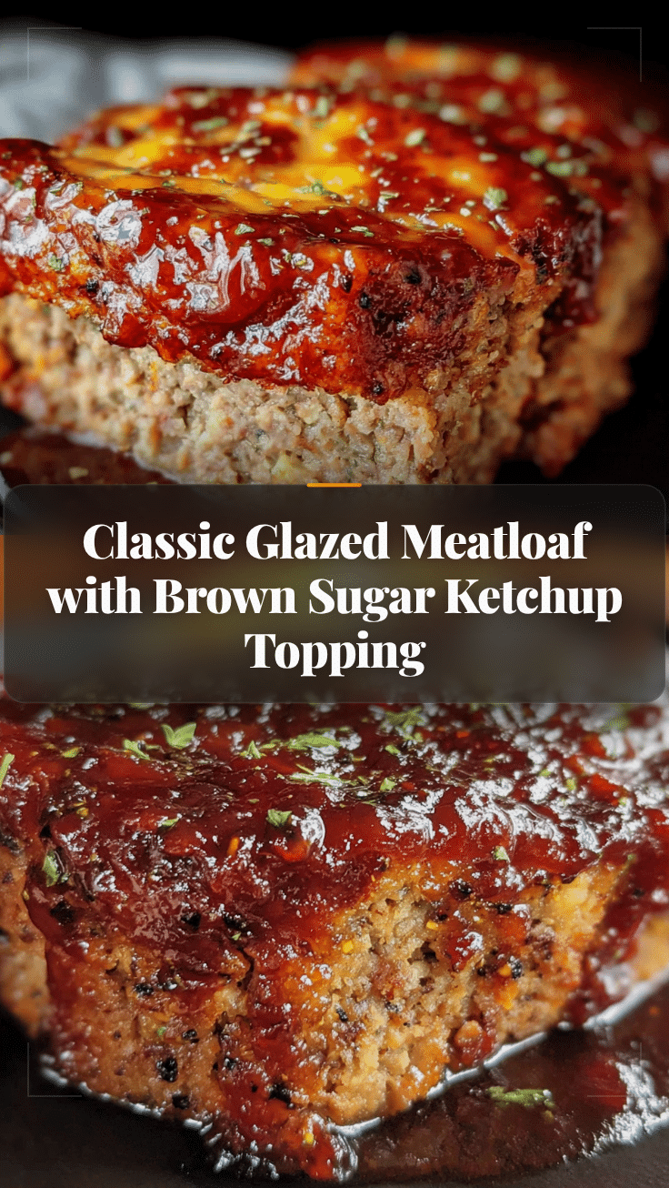 Classic Glazed Meatloaf with Brown Sugar Ketchup Topping recipe