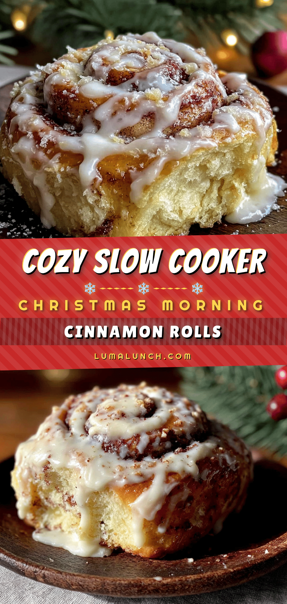 cozy slow cooker Christmas morning cinnamon rolls recipe
