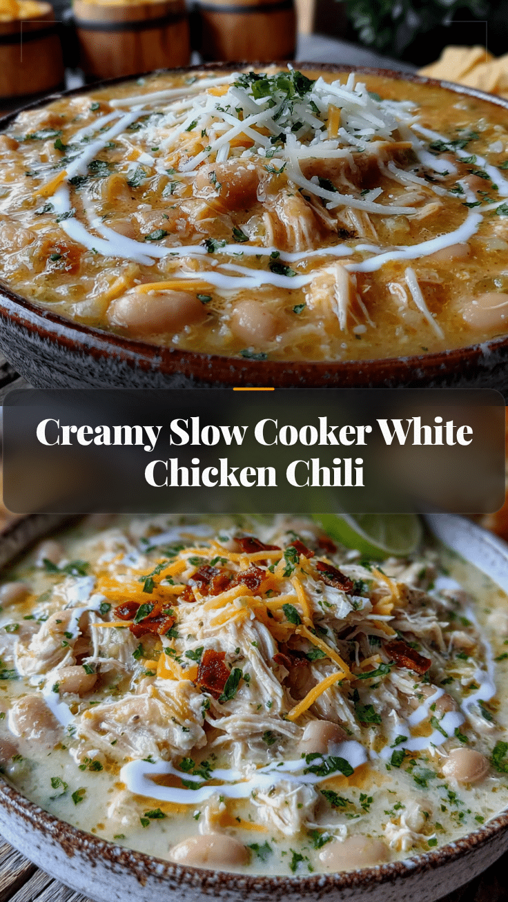 creamy slow cooker white chicken chili recipe