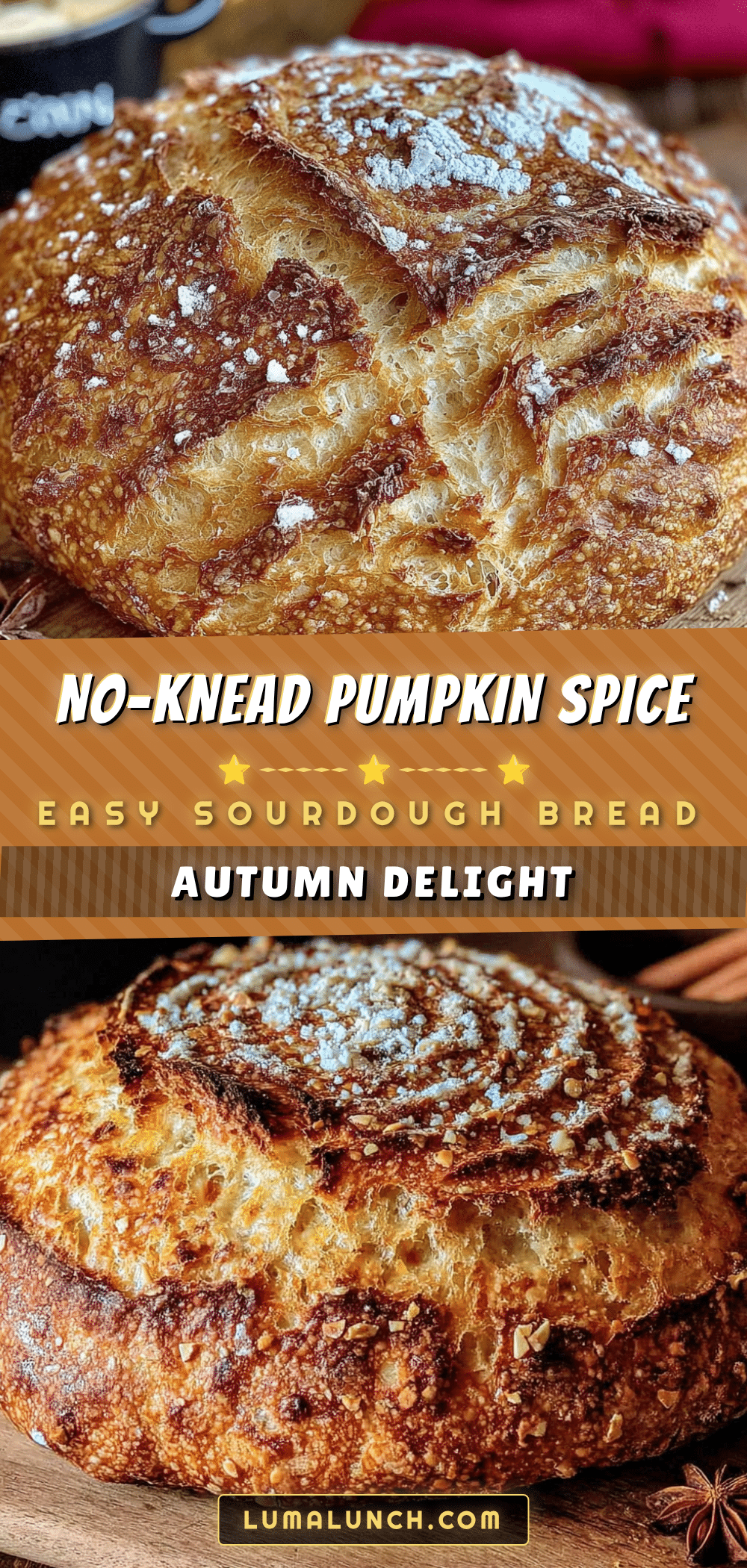 no-knead pumpkin spice sourdough bread recipe