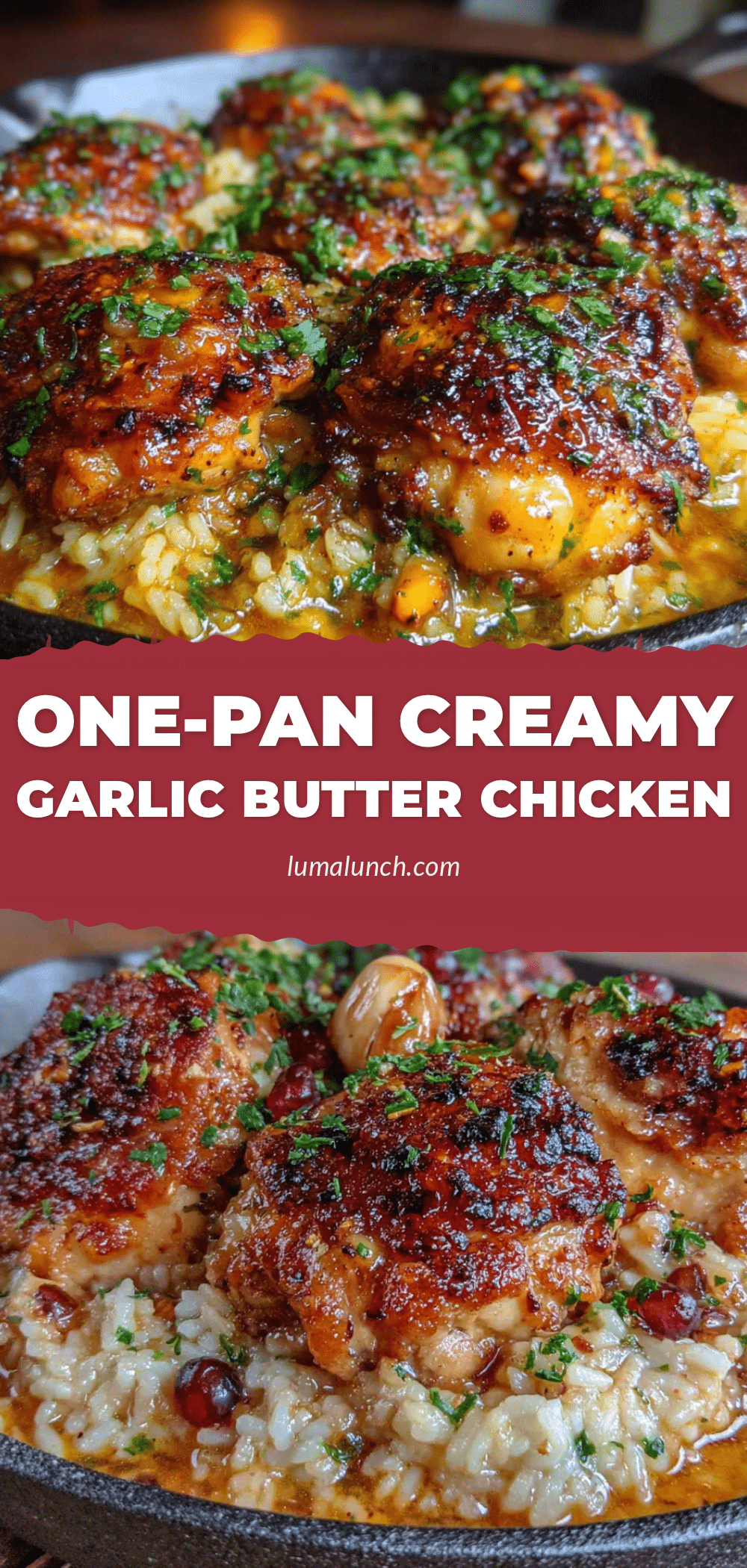 one-pan garlic butter chicken and rice recipe