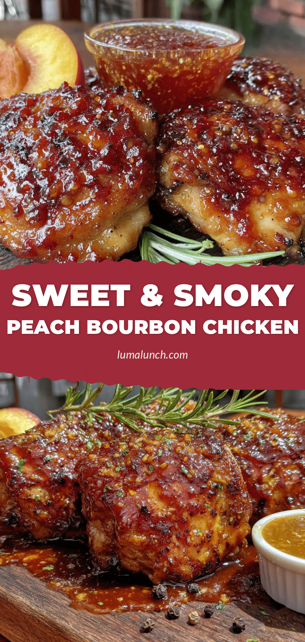 peach bourbon BBQ chicken thighs recipe