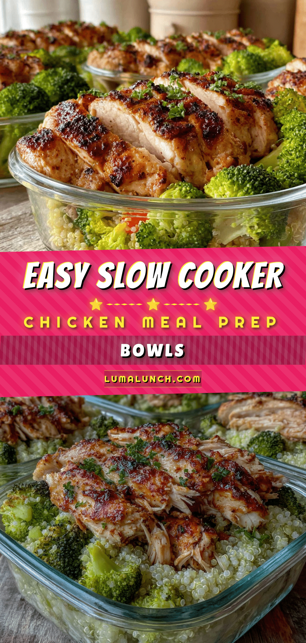 slow cooker chicken meal prep bowls recipe