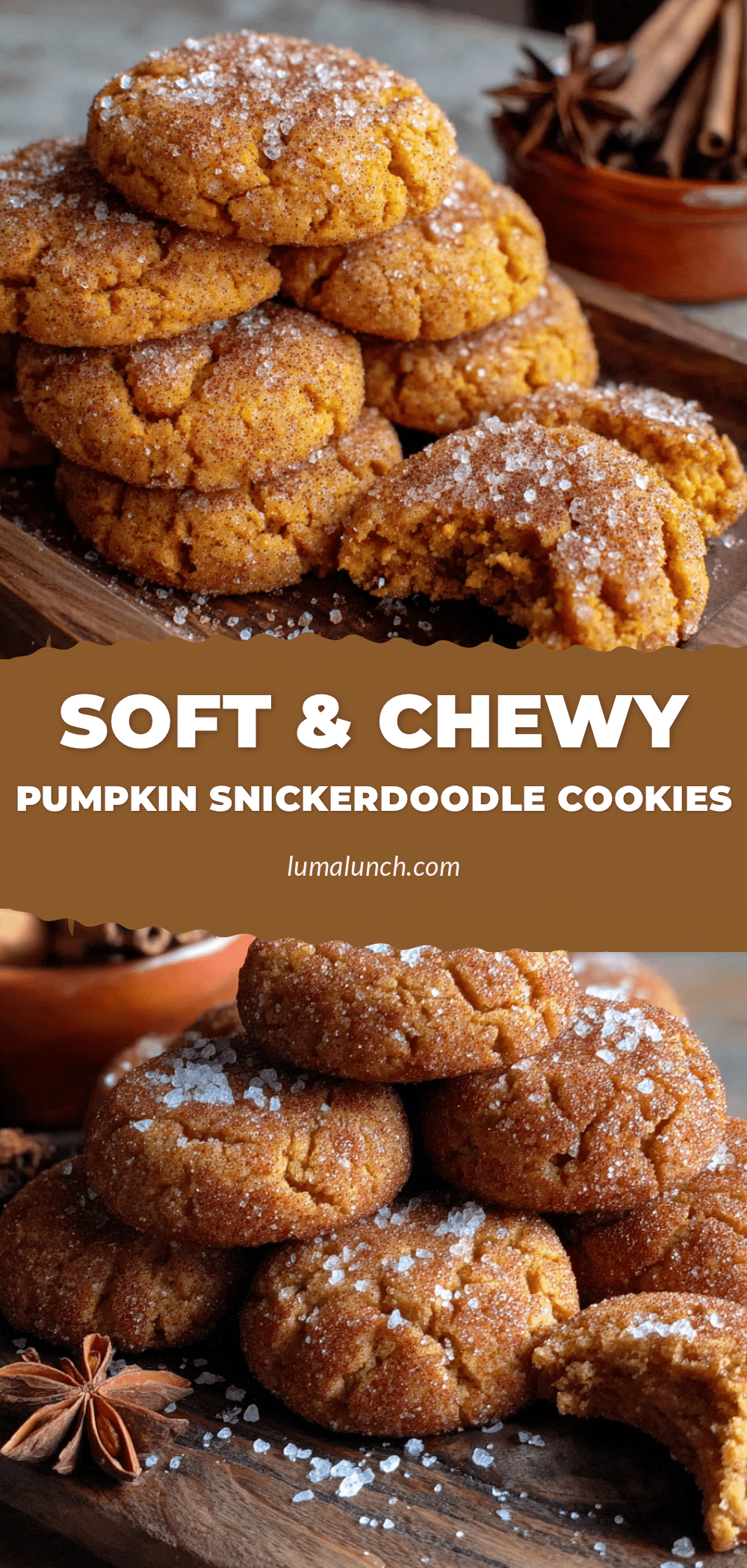 soft & chewy pumpkin snickerdoodle cookies recipe
