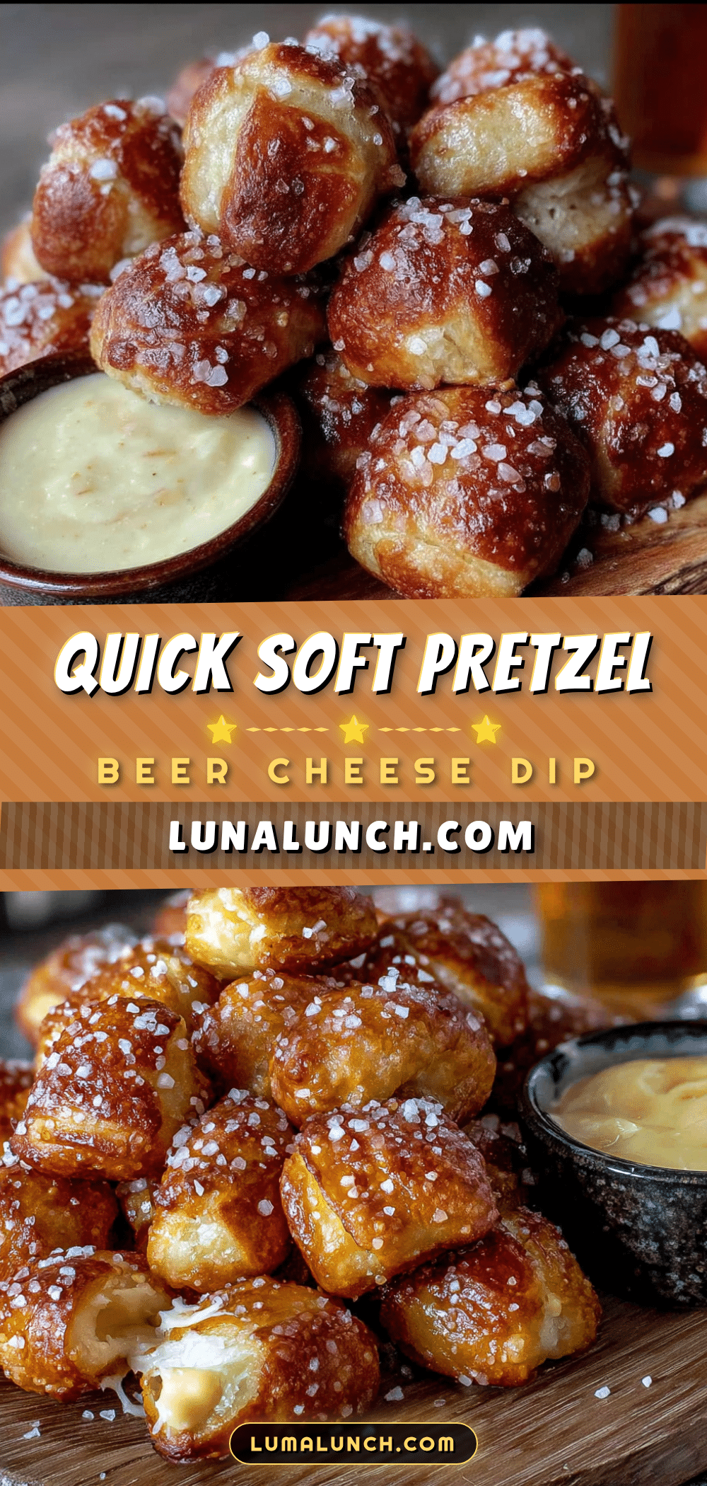 Soft pretzel bites with beer cheese dip recipe