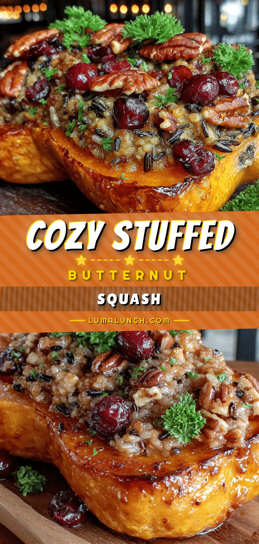 stuffed butternut squash with wild rice recipe