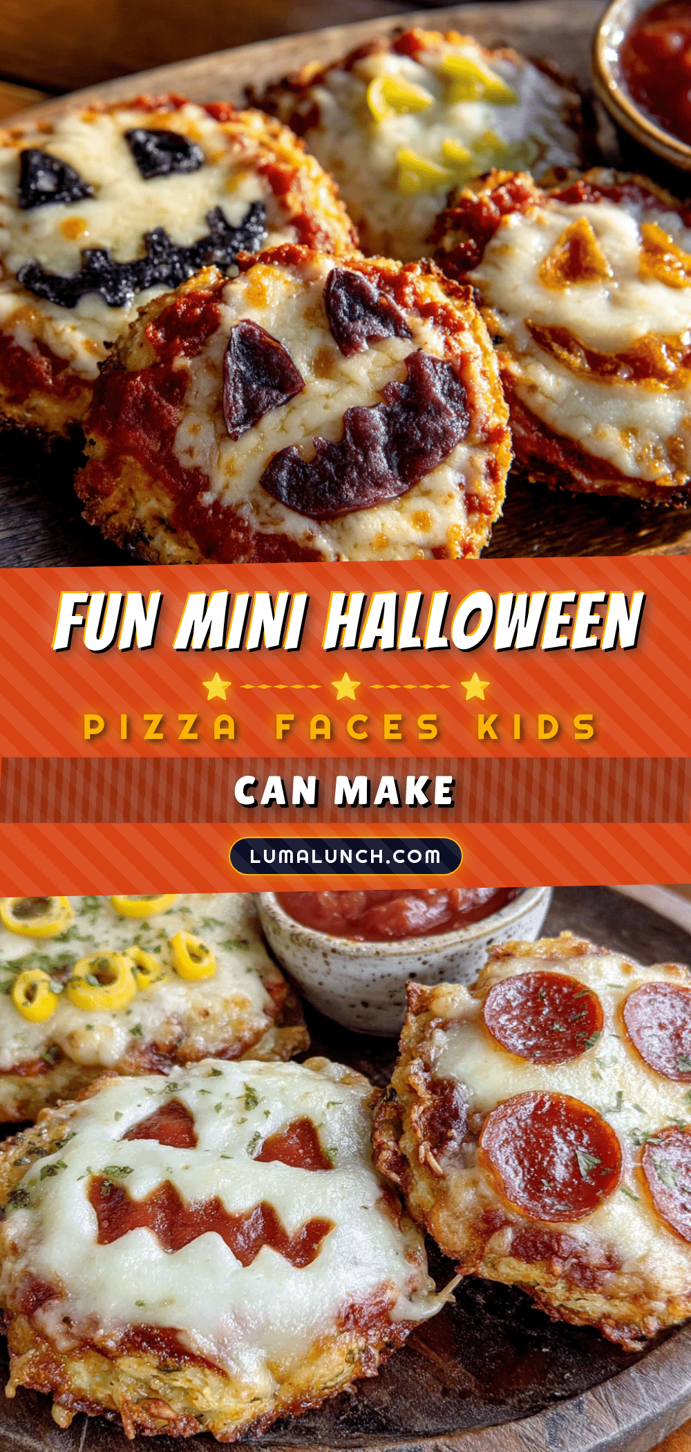 best easy mini halloween pizza faces recipe