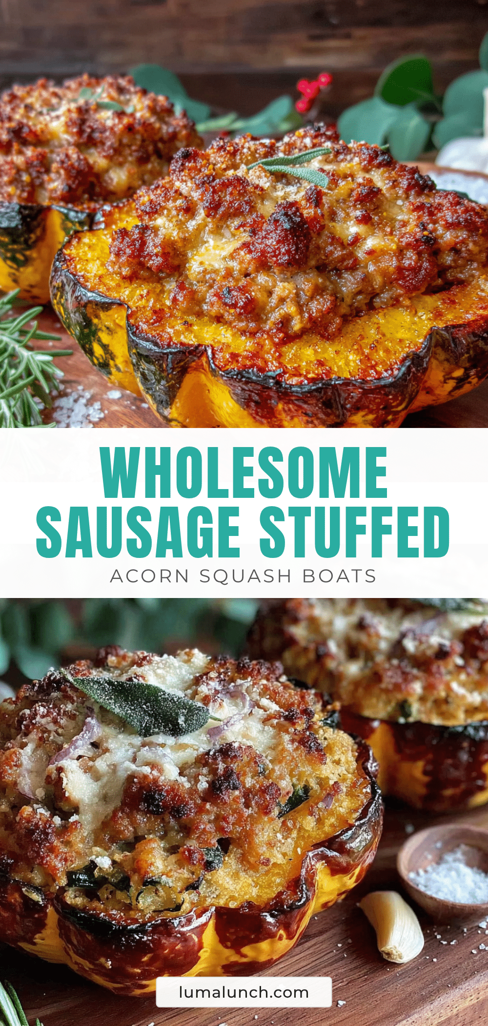 best sausage stuffed acorn squash boats recipe