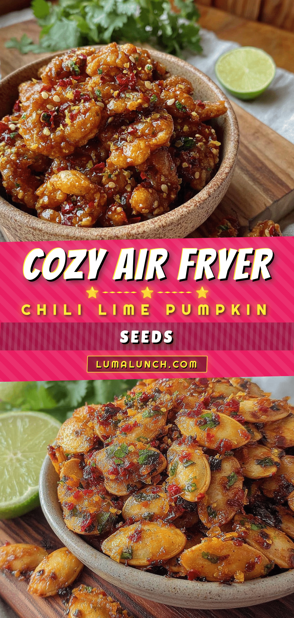 cozy air fryer chili lime pumpkin seeds recipe
