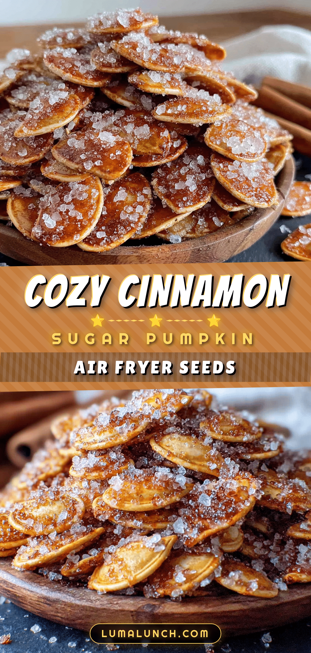 Cozy Cinnamon Sugar Air Fryer Pumpkin Seeds recipe