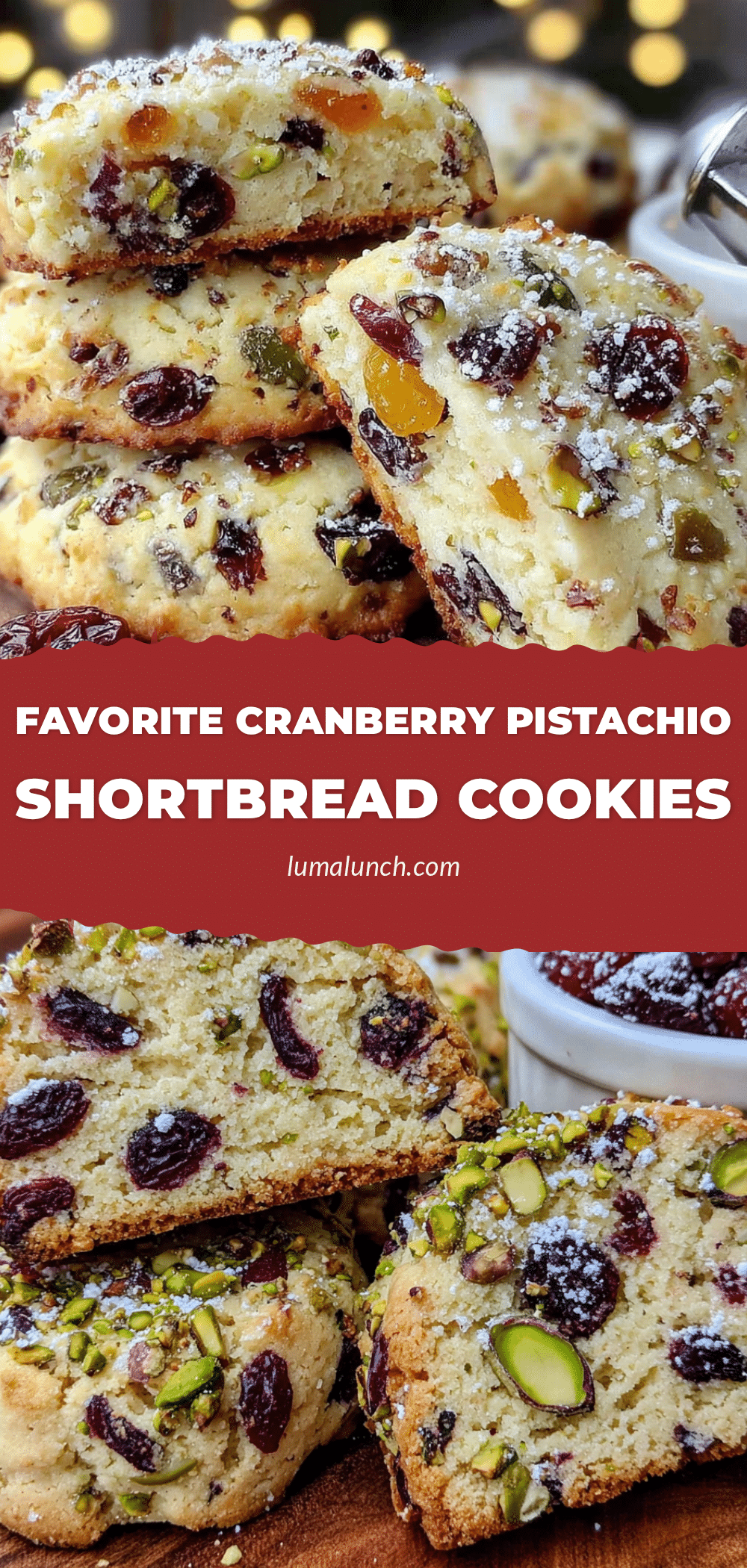 cranberry pistachio shortbread cookies recipe