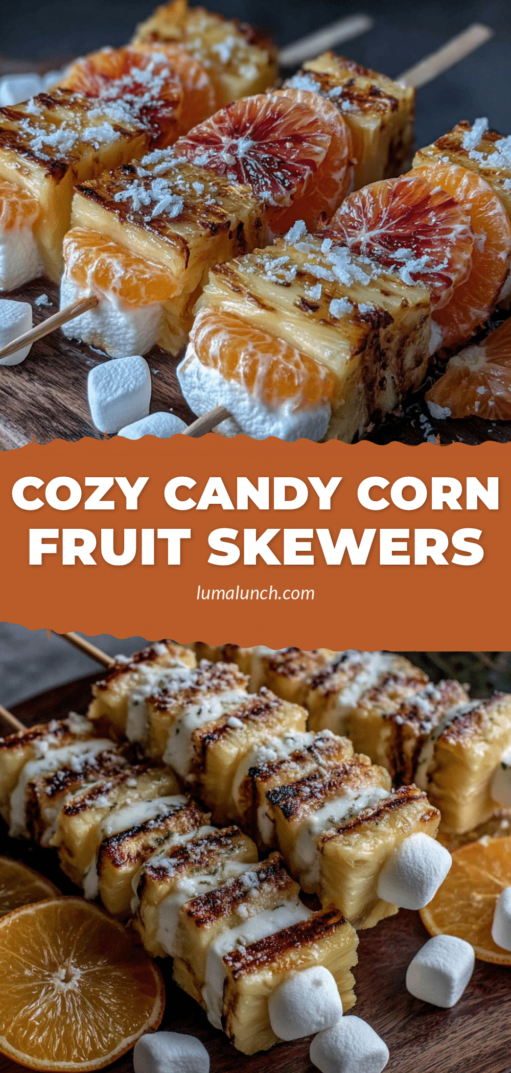 Easy Candy Corn Fruit Skewers recipe