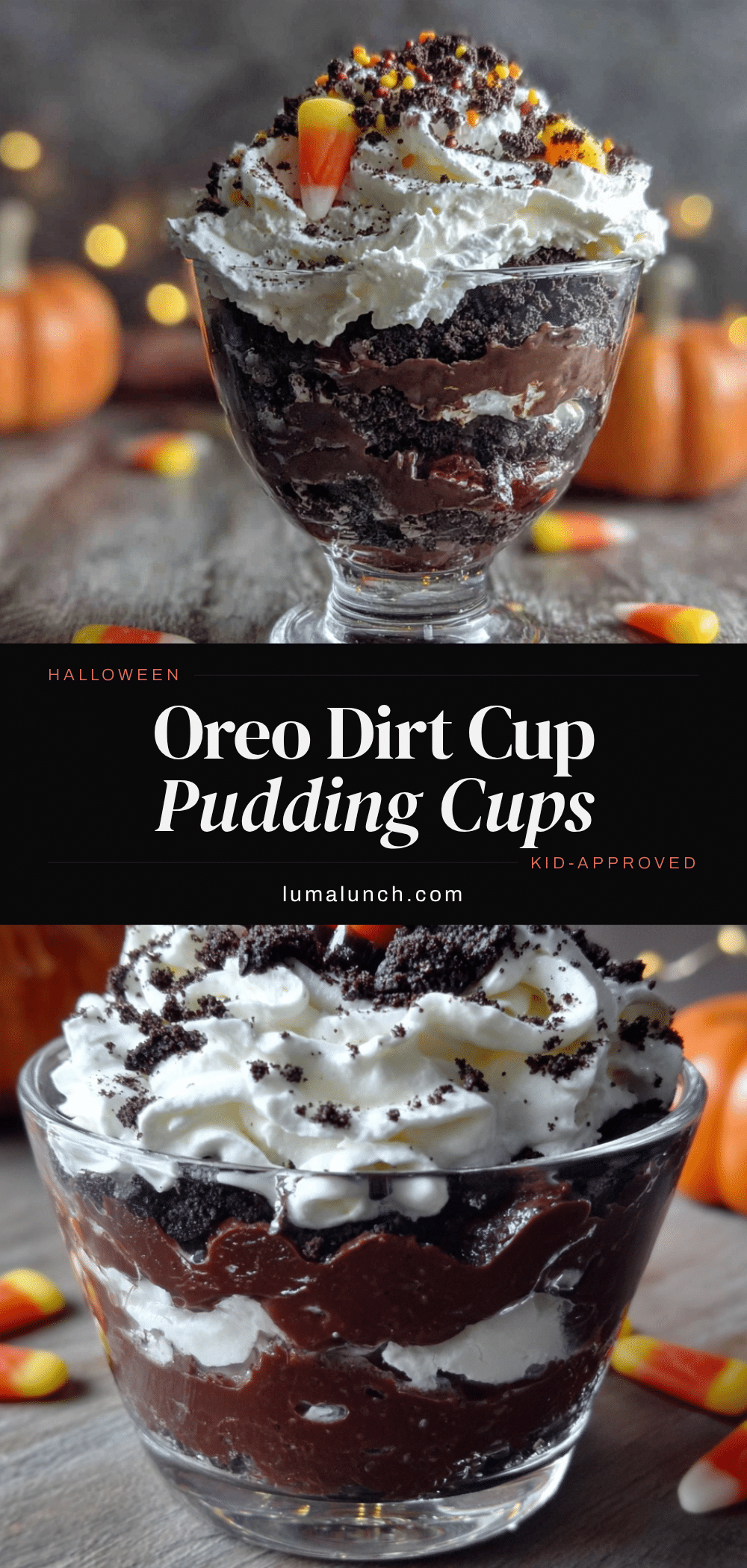 Halloween Oreo Dirt Cup Pudding Cups recipe