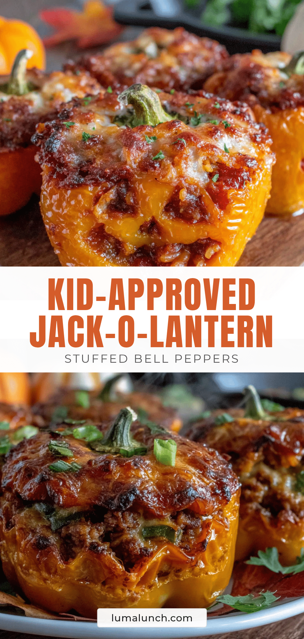 jack-o-lantern stuffed bell peppers recipe