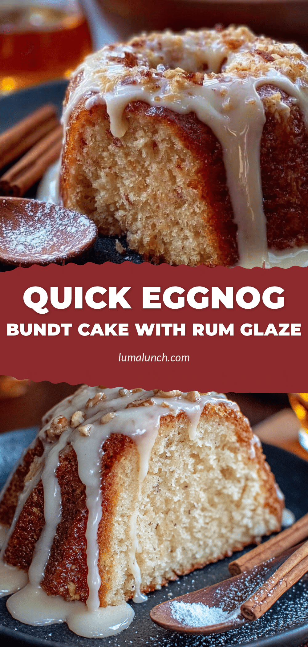 quick eggnog bundt cake with rum glaze recipe