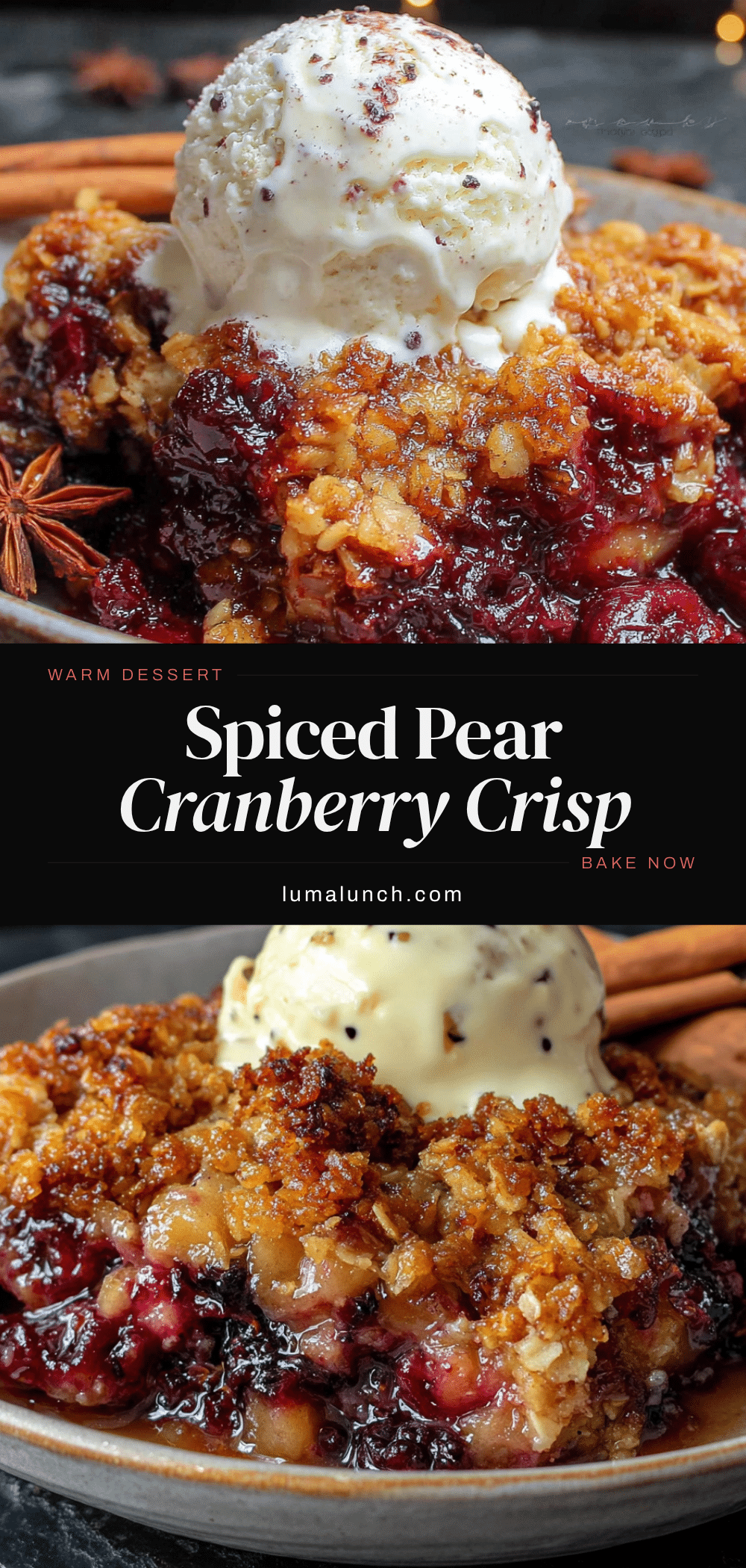 spiced pear and cranberry crisp recipe