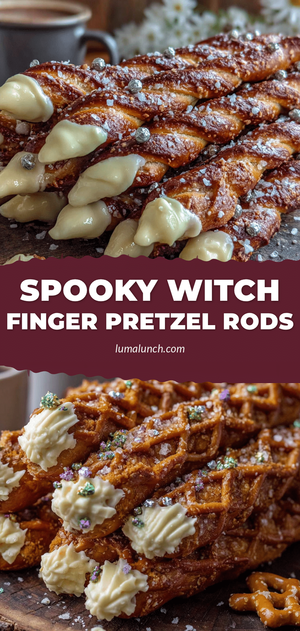Spooky Witch Finger Pretzel Rods recipe